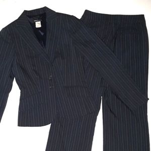 Moda Internatonal Navy Striped Suit 0
